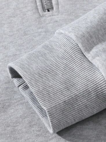 QJQ Men's Quarter Zip Up Hoodie Long Sleeve Drop Shoulder Fleece Sweatshirt Casual Pullover Hoodies Streetwear in Saudi Arabia