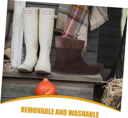 Sosoport Men Sock Liners for Hiking Warm Boot Liners Winter Boot Inserts Plush Lining Rain Inserts Removable in Saudi Arabia