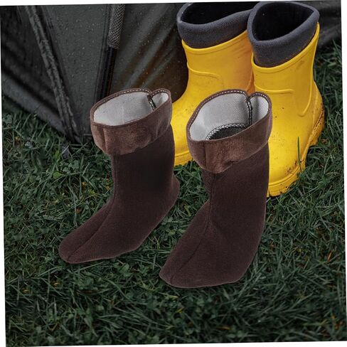 Sosoport Men Sock Liners for Hiking Warm Boot Liners Winter Boot Inserts Plush Lining Rain Inserts Removable in Saudi Arabia
