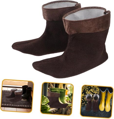 Sosoport Men Sock Liners for Hiking Warm Boot Liners Winter Boot Inserts Plush Lining Rain Inserts Removable in Saudi Arabia