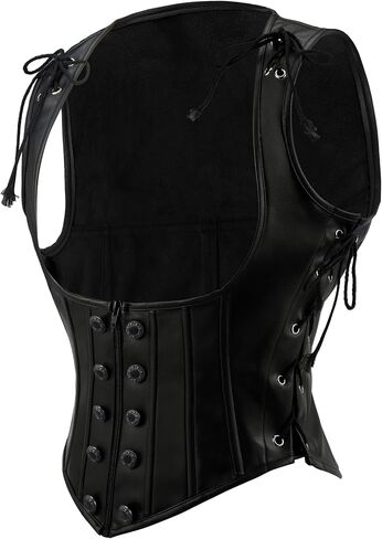 Spooktacular Creations Halloween Steampunk Corset Women, Black Renaissance Pirate Bustier Underbust for Cosplay Parties in Saudi Arabia