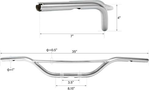 TCMT Chrome 1" Handlebar Fit For Harley Sportster 883 Dyna Softail Fatboy Bar in Saudi Arabia