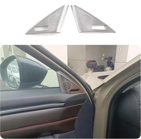 ملحقات السيارات تناسب مازدا CX50 CX-50 2023 2023 2025 غلاف الباب الداخلي غطاء ملصق ملصق شارات مكبرات صوت صوتية صوتية مثلث (التيتانيوم الفضي) 2pcs الفولاذ المقاوم للصدأ in Saudi Arabia