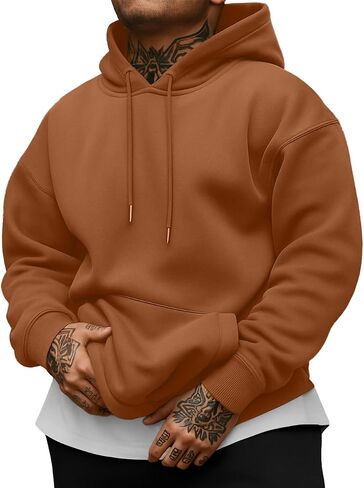 Sailwind Men's Cotton Hooded Sweatshirt Casual Long Sleeve Pullover Hoodies Drawstring Collar Kanga Pocket Fashion Shirts in Saudi Arabia