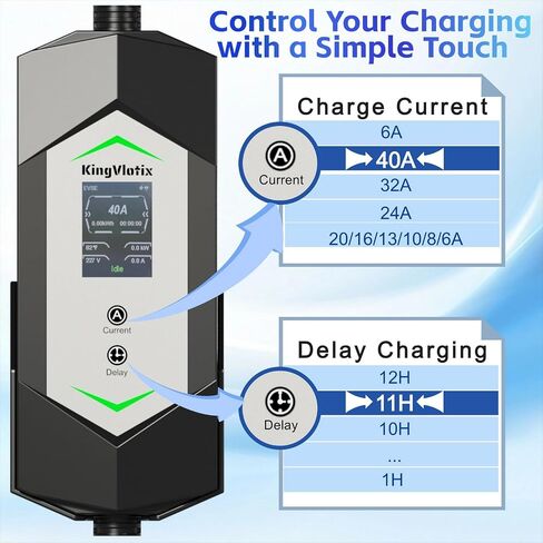 40 AMP J1772/Tesla المستوى 2/1 شاحن EV المحمول مع كابل 25 قدمًا ، 240 فولت NEMA in Saudi Arabia
