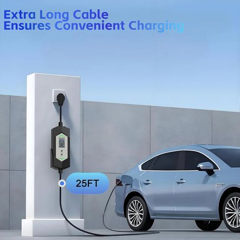40 AMP J1772/Tesla المستوى 2/1 شاحن EV المحمول مع كابل 25 قدمًا ، 240 فولت NEMA in Saudi Arabia