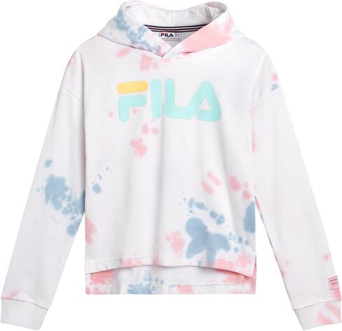 Fila Girls Hoodies - Soft Cozy Cotton Blend Tie Dye Pullover Graphic Hoodies for Girls - Casual Fashion Kids Sweatshirts in Saudi Arabia