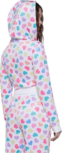 Dolls Kill Loyal Maneater Velour Track Jacket by Sugar Thrillz – Cropped Heart Print Zip-Up Jacket in Saudi Arabia