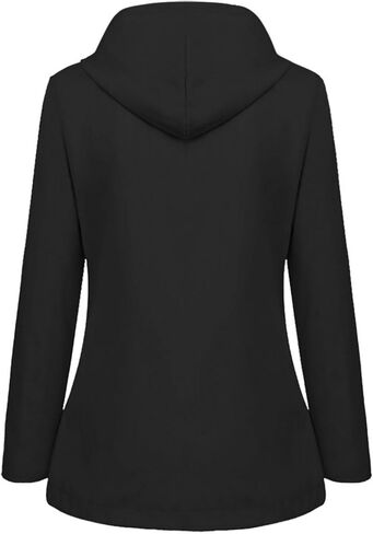 Fleece Lined Rain Jacket Women Fall Winter Warm Rain Coats Outdoor Waterproof Hooded Raincoat Windproof Windbreaker in Saudi Arabia