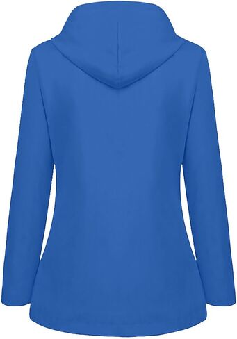 Fleece Lined Rain Jacket Women Fall Winter Warm Rain Coats Outdoor Waterproof Hooded Raincoat Windproof Windbreaker in Saudi Arabia