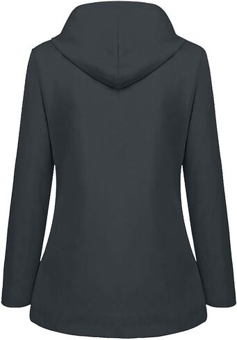 Fleece Lined Rain Jacket Women Fall Winter Warm Rain Coats Outdoor Waterproof Hooded Raincoat Windproof Windbreaker in Saudi Arabia