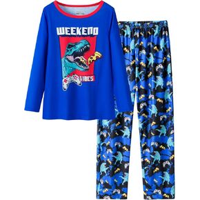 Cychelry Little Big Boys Pajamas Green Gamer Long Long and Pants Soft Lighty PJS 2PCS Sleepwear Set Size 6-16 in Kuwait