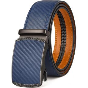 Men's Ratchet Belt | No-Hole Automatic Slide Buckle | Genuine Leather | Easy Size Adjustment | for Dress & Casual in Saudi Arabia
