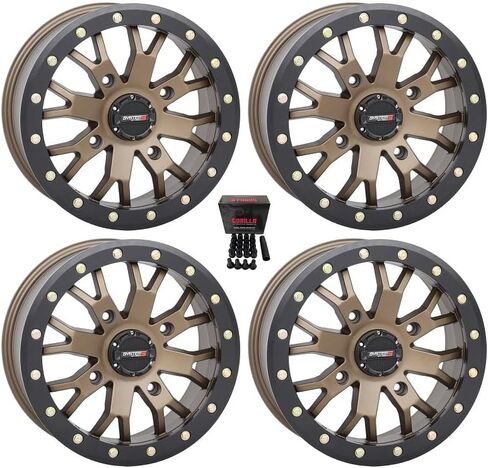 System 3 SB-4 Beadlock 15x7/15x10 UTV Wheels Bronze Can-Am Maverick X3 / Pioneer 1000 in Saudi Arabia