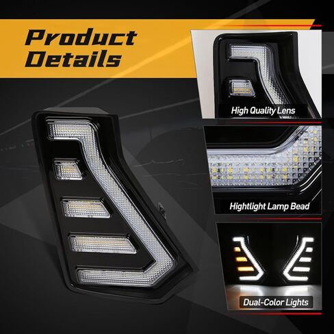 Daytime Running Lights For Toyota Tacoma 2024 2025 Dual Color LED Fog Light with Amber Turn Signal Start Animation in Saudi Arabia