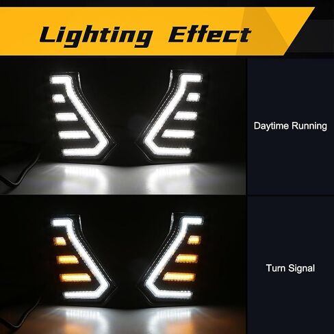 Daytime Running Lights For Toyota Tacoma 2024 2025 Dual Color LED Fog Light with Amber Turn Signal Start Animation in Saudi Arabia