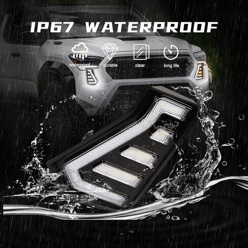 Daytime Running Lights For Toyota Tacoma 2024 2025 Dual Color LED Fog Light with Amber Turn Signal Start Animation in Saudi Arabia