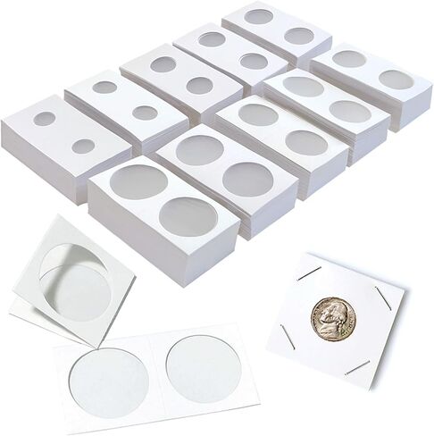 200pcs Cardboard Coin Holders Flip 2" x 2" Coin Flips for Coin Collection in 4 Sizes, Currency Holders for Coin Collection Supplies in Saudi Arabia
