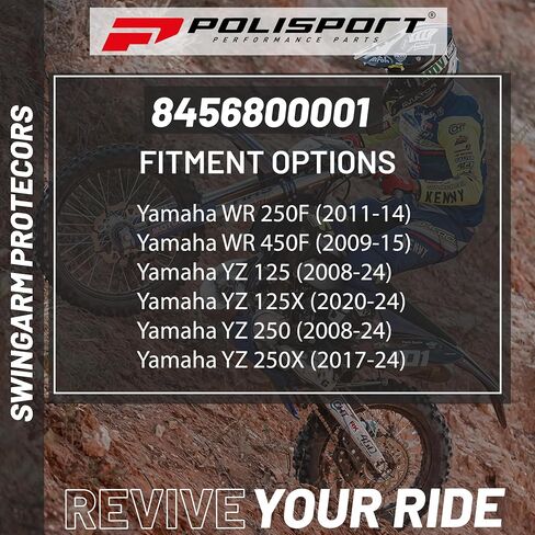 Polisport Motocross Motorcycles (MX) Swingarm Protector for Yamaha YZ125/250 (2008-2026) ، YZ250F/450F (2008-2026) ، WR250F (2011-2014) ، WR450F (2009-2015) DIRT-Black. in Saudi Arabia