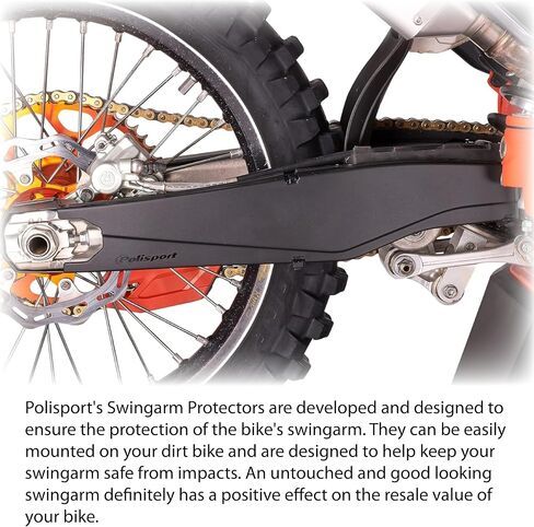 Polisport Motocross Motorcycles (MX) Swingarm Protector for Yamaha YZ125/250 (2008-2026) ، YZ250F/450F (2008-2026) ، WR250F (2011-2014) ، WR450F (2009-2015) DIRT-Black. in Saudi Arabia
