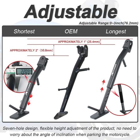 Xitomer 3'' Adjustable Kickstand Fit for GSX-R600 / GSX-R750 2011-2025 GSXR 600 GSXR 750 Motorcycle Adjustable Side Stand Foot Side Support in Saudi Arabia