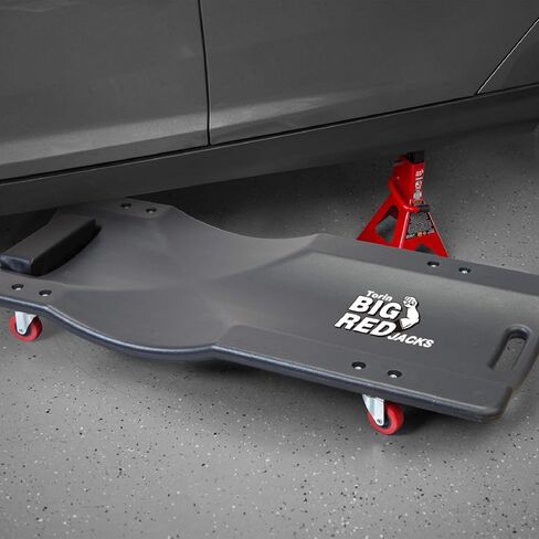 BIG RED ATRP6240UR Blow Molded Plastic Rolling Garage/Shop Creeper: 40" Mechanic Cart with Padded Headrest and 6 Casters, 350 lbs Capacity, Blue in Saudi Arabia