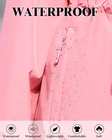 Century Star Womens Rain Jacket with Hood Packable Lightweight Raincoats for Women Waterproof Long Rain Coat Windbreaker in Saudi Arabia