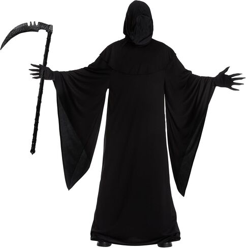 Morph Grim Reaper Costume For Men With Scythe, Adult Grim Reaper Robe, Spooky Halloween Costumes For Men in Saudi Arabia
