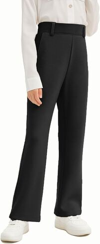 Girls School Uniform Pants Elastic High Waisted Flare Dress Pants Bell Bottoms in Saudi Arabia