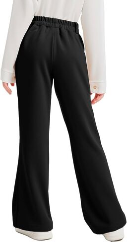 Girls School Uniform Pants Elastic High Waisted Flare Dress Pants Bell Bottoms in Saudi Arabia