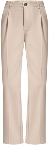 Girls Uniform Pants High Elastic Waisted Stretchy Long Slack Pant Formal Wide Leg Loose Fit Straight Dresses Trousers in Kuwait