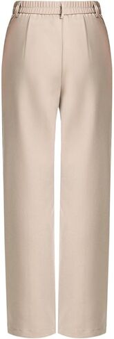 Girls Uniform Pants High Elastic Waisted Stretchy Long Slack Pant Formal Wide Leg Loose Fit Straight Dresses Trousers in Kuwait