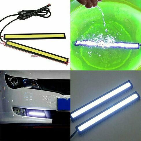 18PCS White 12V LED Strip DRL Daytime Running Lights Fog COB Car Lamp Waterproof in Saudi Arabia