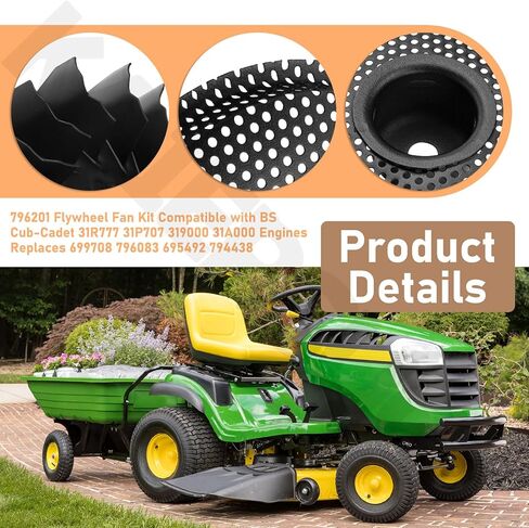 796201 طقم مروحة Flywheel متوافقة مع BS Cub-Cadet 31R777 31P707 LA105 319000 31G777 31P677 31A000 LA115 محركات ، استبدال 699708 796083 695492 794438 794436 695056 699043 in Kuwait