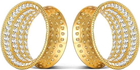 2pcs مقابس الأذن hypoallergenic مقاييس للنساء ، فريقات أنفاق أذن الزركون الكاملة الكاملة مقاييس الأذن لحفل الزفاف ، 8-20 مم من النحاس النحاس المفرد 0g 00g للأذنين in Kuwait