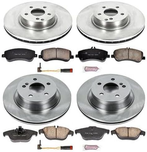 Power Stop KOE6604 Autospecialty Front and Rear Replacement Brake Kit-OE Brake Rotors & Ceramic Brake Pads and 1 Front & 1 Rear Sensor Wires For Mercedes GLK250, Mercedes GLK350 [Model Specific] in Saudi Arabia