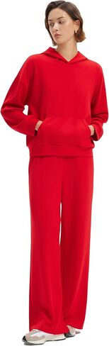 SUUKSESS Women 2 Piece Sets 2025 Oversized Hoodie Sweatshirt Wide Leg Sweatpants in Saudi Arabia