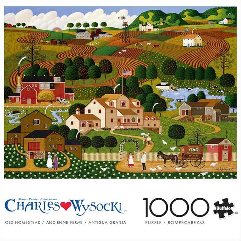 Buffalo Games - Charles Wysocki - Shops and Buggies - 1000 Piece Jigsaw Puzzle for Adults Challenging Puzzle Perfect for Game Nights - Finished Puzzle Size is 26.75 x 19.75 in Saudi Arabia