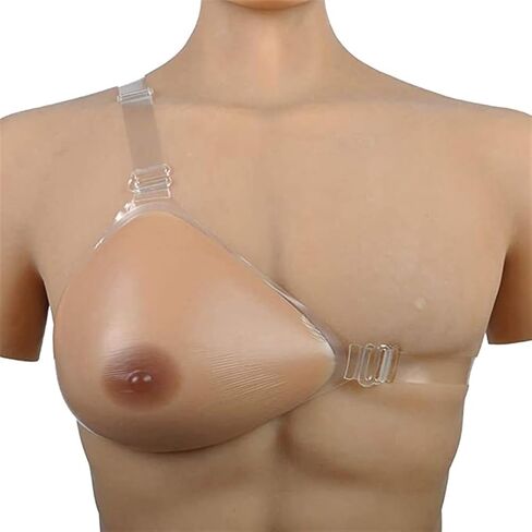 ALKANI Single Shoulder Strap Silicone Breast Right Left Side Fake Breasts with Adjustable Strap Suitable for Mastectomy Breast Cancer Patient (Color : Brown, Size : Medium) in Saudi Arabia