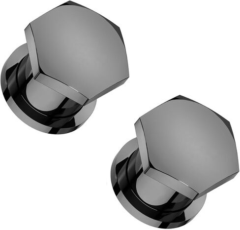 Pierced Owl 316L Stainless Steel Hexagon Shaped Single Flare Plugs with Metal Ring, Sold as a Pair in Saudi Arabia