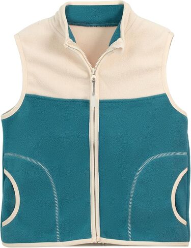 سترة الصوف القطبية للأولاد والأطفال الصوفي ، سحاب كامل سحاب الإغلاق بلا أكمام دافئة شتاء سقو in Kuwait