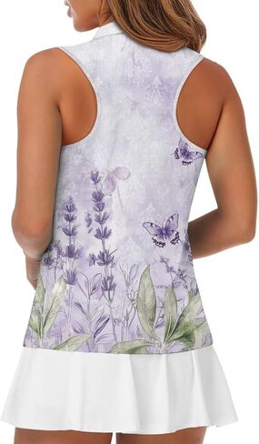 Suobstales Womens Golf Shirt Sleeveless Zip Up Polo Shirts for Women Lightweight Collared Tennis Shirs Athletic Tank Top in Saudi Arabia