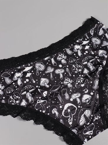 Gothic Halloween Underwear Set, 4-Pack Women's Lace Briefs with Pumpkin & Moon Print, Black & Purple in Saudi Arabia