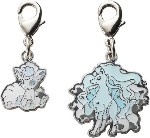 Pokemon - Alolan Vulpix & Ninetales Set - Metal Charm - Pokemon Center Japan Exclusive - keychain - Zipper Pull in Saudi Arabia