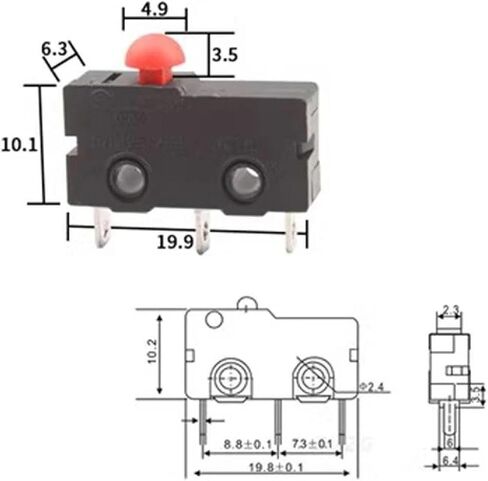 Micro Limit Switch, KW11-3Z, 5A 250VAC, NO/NC, Roller Arc Lever, 10 Pack (KW11-3Z-B-1) in Saudi Arabia