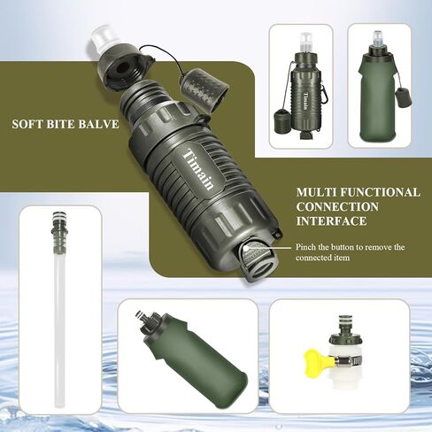 Timain Portable Personal Water Filter Straw,Water Purifier Survival Gear for Emergency Preparedness,Outdoor Activities,Travel,Camping, Hiking,Fishing,Hunting. in Saudi Arabia