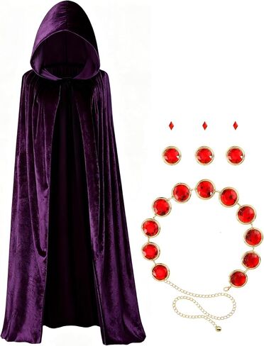 Anime Cosplay Costume Women, Purple Cape Cloak Robe Accessories Set Halloween in Saudi Arabia