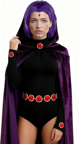 Anime Cosplay Costume Women, Purple Cape Cloak Robe Accessories Set Halloween in Saudi Arabia