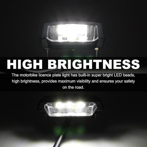 مجموعة مصباح لوحة الترخيص ، 12 فولت LED ساطع دراجة نارية خلفية ضوء الفرامل إشارات انعطاف ، 6K مقاوم للماء مصباح ترخيص الذيل مصباح عالمي لمعظم الدراجات النارية in Saudi Arabia
