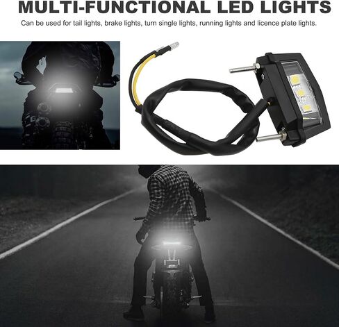 مجموعة مصباح لوحة الترخيص ، 12 فولت LED ساطع دراجة نارية خلفية ضوء الفرامل إشارات انعطاف ، 6K مقاوم للماء مصباح ترخيص الذيل مصباح عالمي لمعظم الدراجات النارية in Saudi Arabia